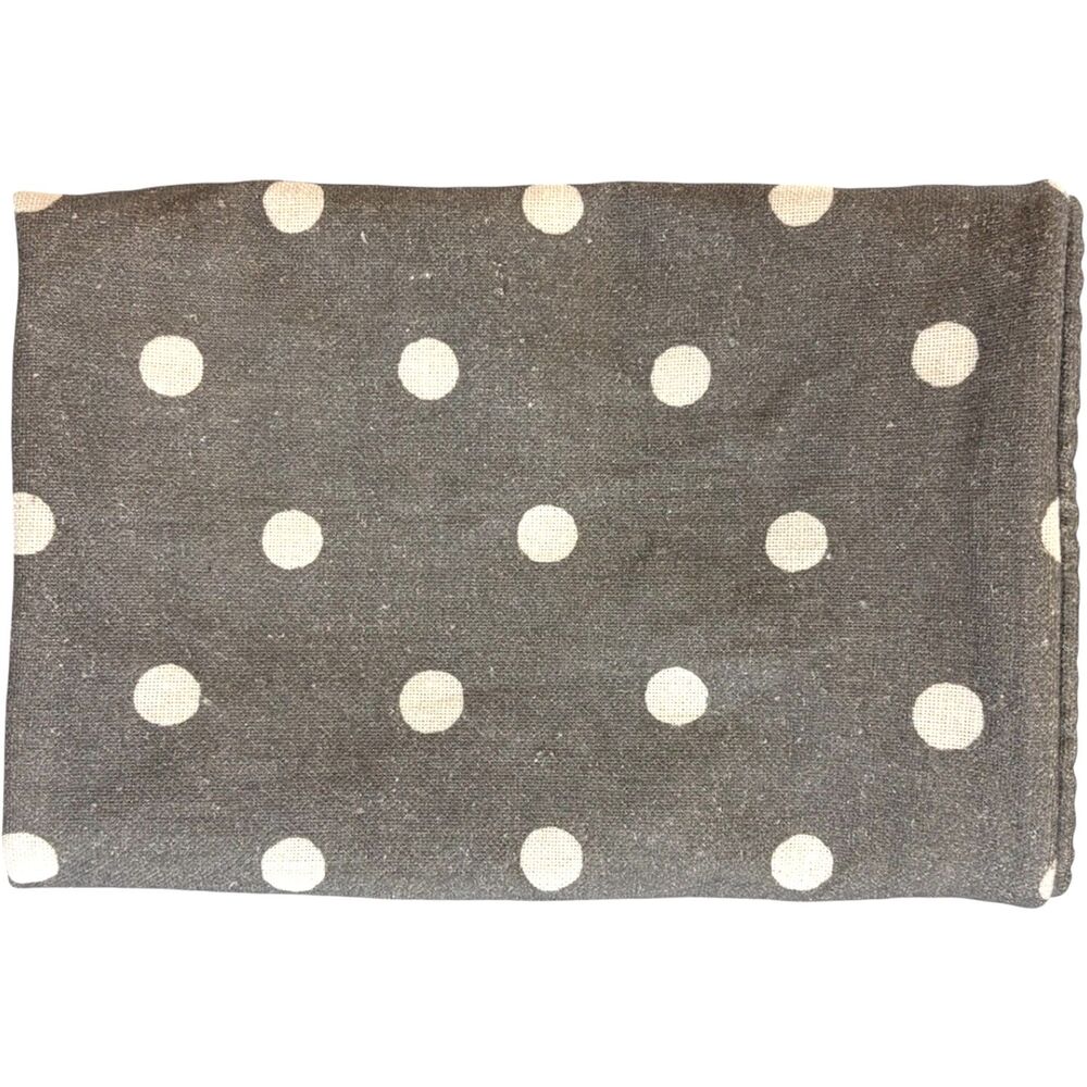 Pottery Barn Caci Dot Gray Linen Cotton Blend Square Pillow Cover 20x20" Square - Picture 3 of 6